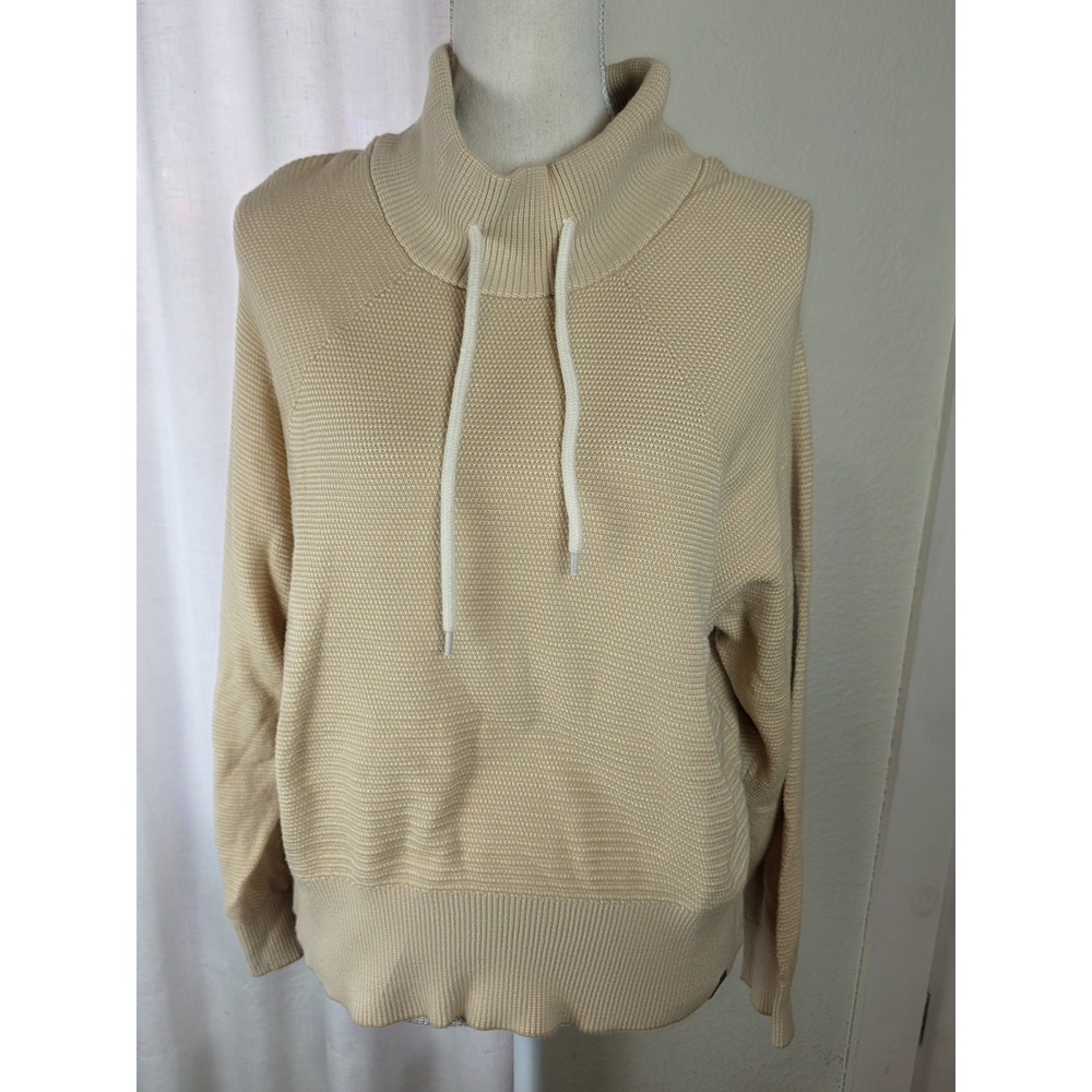 Varley Maceo Ribbed Knit Mock Neck Drawstring Boxy Sweater Pullover XS